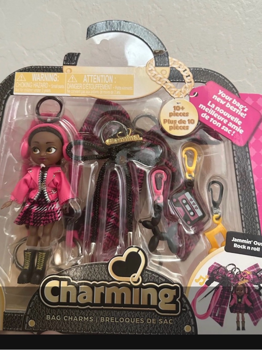 Charming Bag Charms Doll Set - Pink & Black